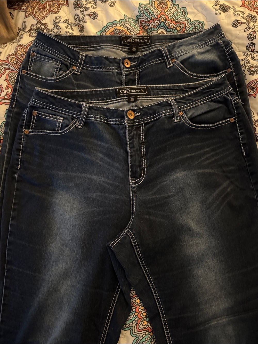 Cato Women's Skinny Jeans in Dark Blue Wash